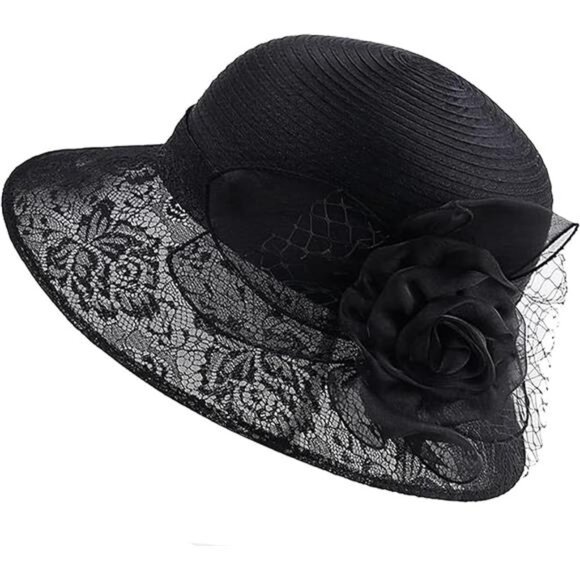 Bowknot-Organza Kentucky-Derby Sun-Hat for Women Bowler Church - Picture 1 of 7